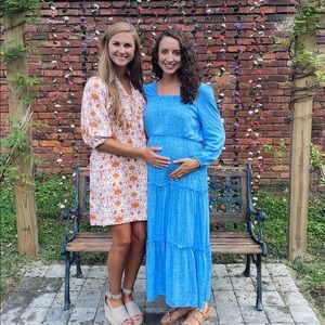 Blue long sleeve maxi dress